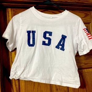 Md USA cropped t shirt